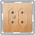 W59 Розетка двойная под плоские вилки без заземления в рамку бук