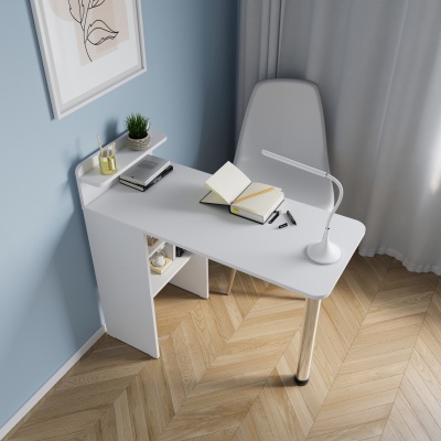 Стол для компьютера Сокол СП-19 складн. столешница ЛДСП белый каркас хром (00-00012723)