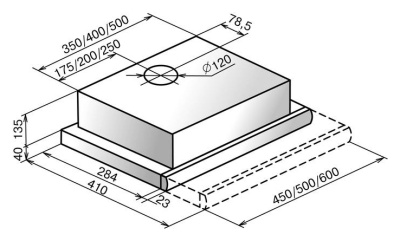 Вытяжка встраиваемая Elikor Интегра 45П-400-В2Л белый/нержавеющая сталь управление: кнопочное (1 мотор)