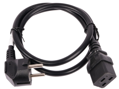 Шнур питания C19-Schuko прямая, 3х1.5, 220В, 16А,черный,  2 метра (LAN-PP19/SH-2.0-BK)