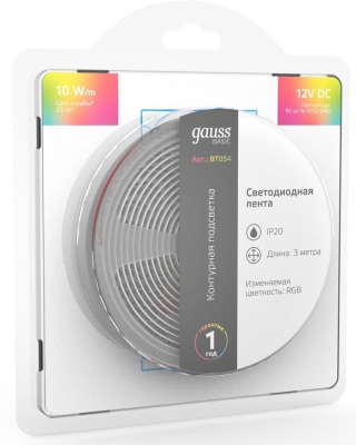 Лента светодиод. Gauss Basic 3м (BT054)
