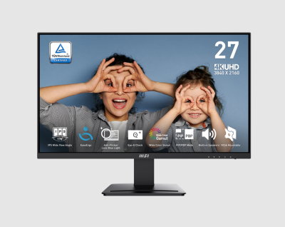 Монитор MSI 27'' PRO MP273U 16:9, IPS, UHD, 4ms, 400cd, 60Hz, HDMI, DP, SPK