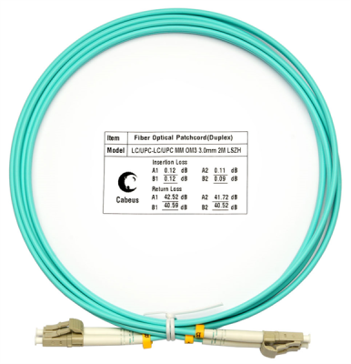 Cabeus FOP-50-LC-LC-2m Шнур оптический duplex LC-LC 50/125mm OM3 2м LSZH (FOP-50-LC-LC-2m)