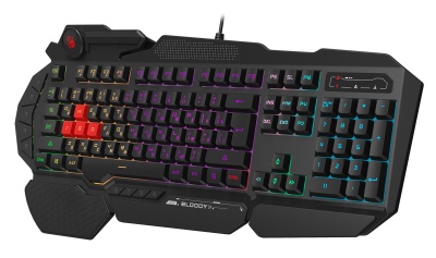 Клавиатура A4Tech Bloody B310N черный USB Multimedia for gamer LED (подставка для запястий) (B310N)