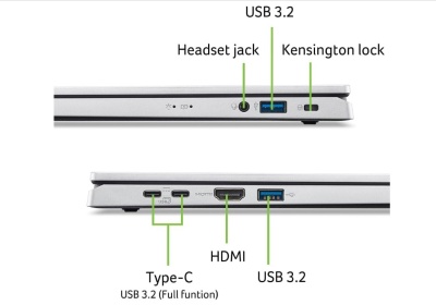 Ноутбук ACER ASPIRE AG15-32P-39R core3-N355 15.6" 8Гб SSD 128Гб WINDOWS 11 HOME IN S MODE OS