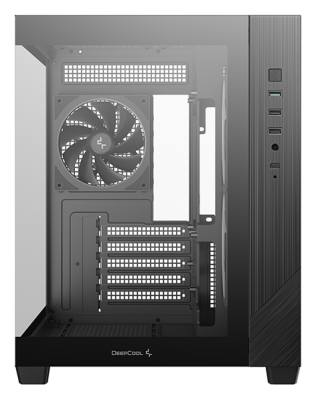 Компьютерный корпус Deepcool CG330 3F без БП, боковое окно (панорама), 3x120mm ARGB PWM вентилятора, черный, mATX