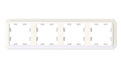 ATLASDESIGN ANTIQUE 4-постовая рамка, универсальная, ЖЕМЧУГ