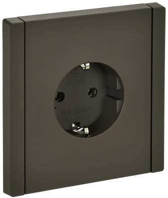 FORTE&PIANO Розетка 1-местная с заземлением без защитных шторок безвинтовое крепление 16А FP314 серый IEK