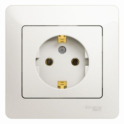 Systeme electric GSL000642 GLOSSA РОЗЕТКА с заземлением, 16А, в сборе, ПЕРЛАМУТР