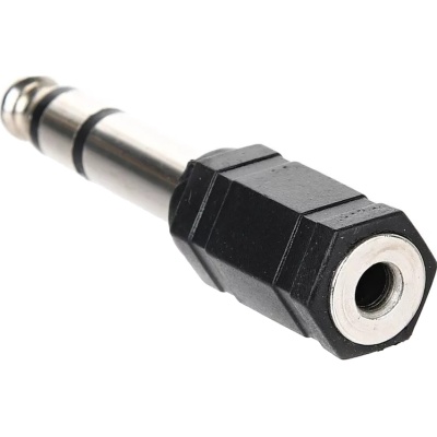 Переходник аудио 6.35мм M (штекер) --> 3.5мм F (гнездо) Telecom <TA1950> VCOM Переходник Telecom jack 6.35 mm M/Jack 3.5 mm F (TA1950)