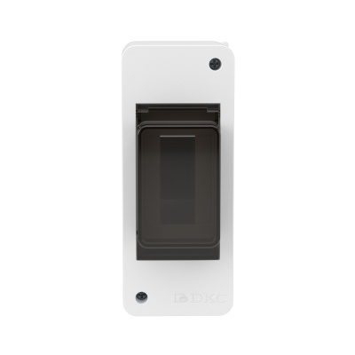 Щит 2 модуля настенный FRAME, белый, с тонированной дверцей