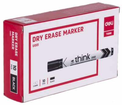 Маркер для досок Deli EU00120 Think круглый пиш. наконечник 2мм черный