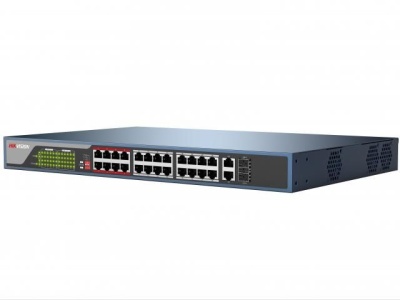 24 RJ45 100M PoE с грозозащитой 6кВ, 1-8 порты с высоким приоритетом Hikvision DS-3E0326P-E(B)