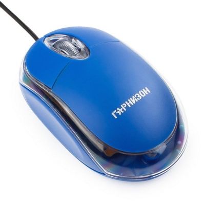 Мышь Гарнизон GM-100B, USB, чип- Х, синий, 1000 DPI, 2кн.+колесо-кнопка