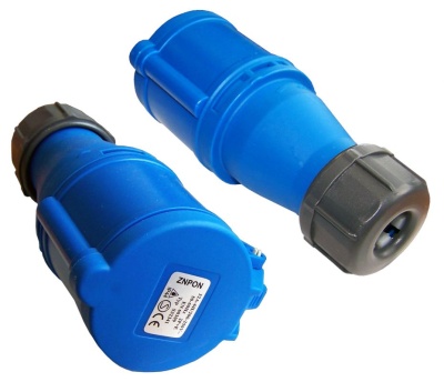 Вилка Lanmaster LAN-IEC-309-32A1P/M IEC 309 32A 250V blue
