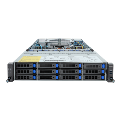 Серверная платформа Gigabyte Server Platform R283-Z91 Rev.3x / 2U / 2xAMD (9004/9005) / 2xHS / 24xDIMM / 12xLFF SAS/SATA + 2xSFF SAS/SATA + 3xM.2 PCIe Gen3 / 2xGbE / 2xOCP 3.0 / 6xFHHL / 2x1600W / Rails