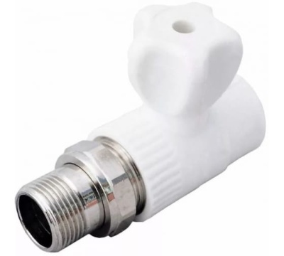 Кран для радиатора прямой 20x1/2' полипропиленовый PPR белый