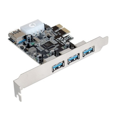 Exegate EX283720RUS Контроллер EXE-367 PCI-E 2.0, 3*USB3.0 ext + 1*USB3.0 int, разъем доп.питания (OEM)