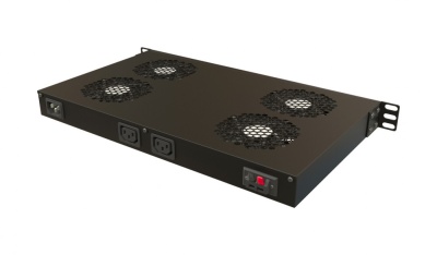 Уценка Модуль вентиляторный Hyperline (TRFA-WB-MICR-4F-RAL9004) 4 вент. с термостатом черный (упак.: [Уценка TRFA-WB-MICR-4F-RAL9004]