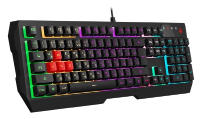 Клавиатура A4Tech Bloody B140N черный USB Multimedia for gamer LED (подставка для запястий) (B140N)