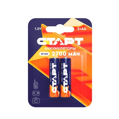 Аккумулятор СТАРТ Ni-MH  HR6 AA 2700mAh BL2 Аккумулятор СТАРТ Ni-MH HR6 AA 2700mAh BL2 (4610116221044)