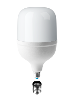 Лампа светодиодная LED 80Вт 220В E27 D140х252 6500К дневной 6900 лм (в комплекте переходник на 40 цоколь)