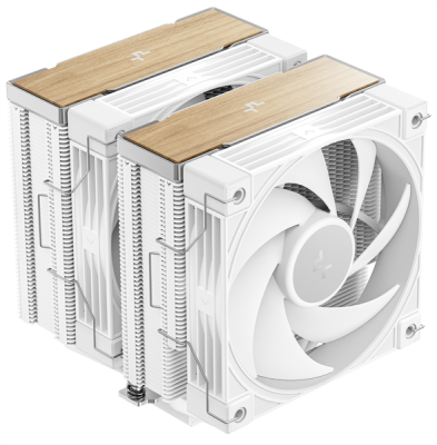 Кулер для процессора DEEPCOOL AK620 G2 WH LGA1851/1700/1200/115X/AM5/AM4 (8шт/кор, TDP 260W, PWM, DUAL Fan 120mm, 6 тепл. трубок, Copper Base, Wood-grain top cover, белый) RET (R-AK620G2-WHNNMN-GJD)