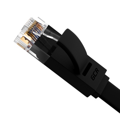 Greenconnect Патч-корд PROF плоский прямой 10.0m, UTP медь кат.6, черный, позолоченные контакты, 30 AWG, GCR-LNC616-10.0m, ethernet high speed 10 Гбит/с, RJ45, T568B Greenconnect RJ45(m) - RJ45(m) Cat.6 U/UTP LSZH 10м (GCR-LNC616-10.0m)