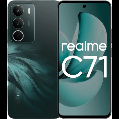 Смартфон Realme RMX5303 C71 256Gb 8Gb зеленый моноблок 3G 4G 2Sim 6.67" 720x1604 Android 15 50Mpix 802.11 a/b/g/n/ac NFC GPS GSM900/1800 GSM1900 FM