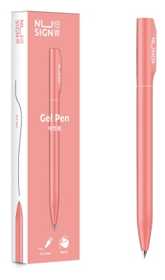 Ручка гелев. Deli Nusign NS552pink розовый черные линия 0.5мм