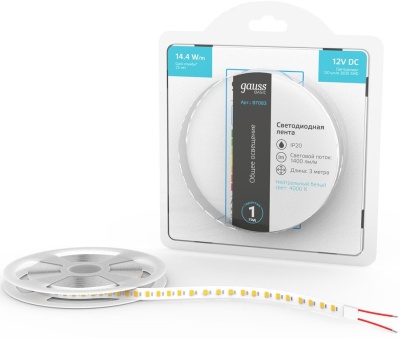 Лента светодиод. Gauss Basic 3м (BT083)