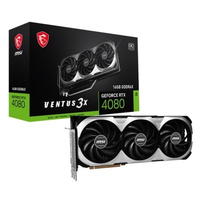 Видеокарта MSI PCI-E 4.0 RTX 4080 16GB VENTUS 3X OC NVIDIA GeForce RTX 4080 16384Mb 256 GDDR6X 2595/21000 HDMIx1 DPx3 HDCP Ret