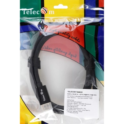 Кабель 1.4V Mini DisplayPort M <--> Display Port M 1,8м  4K@120HZ 8K@60HZ Telecom (TA683M-1.8M) VCOM Кабель-переходник Telecom Mini DisplayPort M/DisplayPort M (TA683M-1.8M)