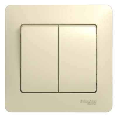 Systeme electric GSL000252 GLOSSA 2-клавишный ВЫКЛЮЧАТЕЛЬ, сх.5, 10АХ, в сборе, БЕЖЕВЫЙ