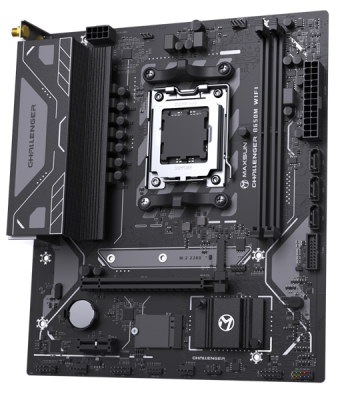 Материнская плата MAXSUN MS-Challenger B650M WIFI, AM5, B650, 2*DDR5, 3*SATA3, M.2, 4*USB 3.2, 2*USB 2.0, 1*PCIEx16, 1*PCIEx1, DP+HDMI, mATX (MS-Challenger B650M WIFI)