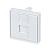 Лиц. панель розеточная Cabeus, 1х keystone, 45х45 мм (ВхШ), плоская, шторки, цвет: белый (FP-45-1M)