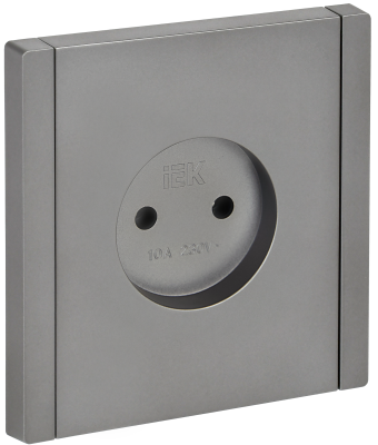 FORTE&PIANO Розетка 1-местная без заземления без защитных шторок винтовое крепление 10А FP518 сталь IEK