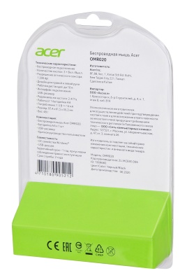 Мышь Acer OMR020 черный оптическая (1200dpi) беспроводная USB (2but)