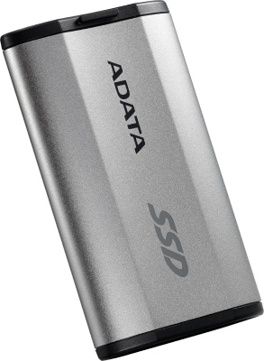 Твердотельный накопитель/ ADATA External SSD SD810, 1000GB, Type-C, USB 3.2 Gen2х2, up to R/W 2000/2000 MB/s, 72.7x44x12.2mm, Silver (5 лет)