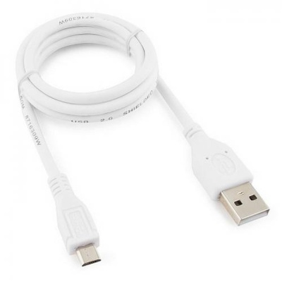 Кабель Cablexpert Кабель USB 2.0 Pro Cablexpert CCP-mUSB2-AMBM-W-1M AM/microBM 5P, 1м, экран, белый, пакет (082297) {200}