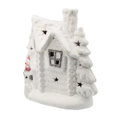 Фигура Neon-Night Home Домик со снеговиком 1лам. керамика (505-007)