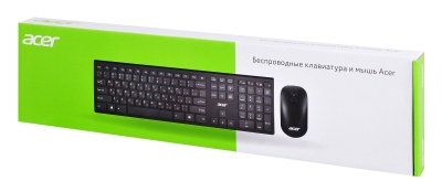 Клавиатура + мышь Acer OKR030 клав:черный мышь:черный USB беспроводная slim