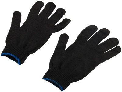Перчатки вязаные упрочненные (5 нитей) черные х/б