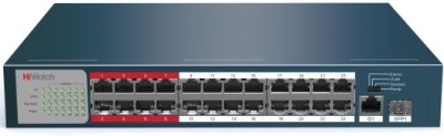 Коммутатор Hikvision HiWatch DS-S2624P(B) 24x100Mb 1G 1SFP 24PoE+ 230W неуправляемый