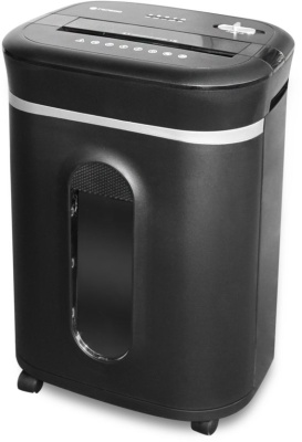 Шредер Heleos УМ28-5 черный (секр.P-5) фрагменты 12лист. 28лтр. скрепки скобы пл.карты CD