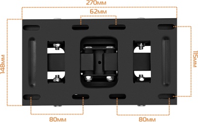 Кронштейн для телевизора Buro MF3 черный 32"-70" макс.40кг настенный поворотно-выдвижной и наклонный