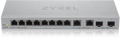 Коммутатор Мультигигабитный Smart L2 коммутатор Zyxel XGS1210-12, 8xGE, 2x1/2,5GE, 2xSFP+, настольный, бесшумный (XGS1210-12-ZZ0102F)