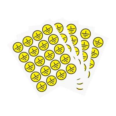 Наклейка знак электробезопасности Rexant 56-0010 "Заземление" d - 20 мм (20 шт на листе)