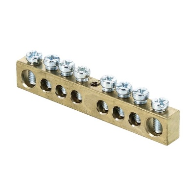 EKF sn0-63-08-r Шина PEN "ноль-земля" (6х9мм) 8 отверстий латунь крепеж по центру розничный стикер EKF PROxima