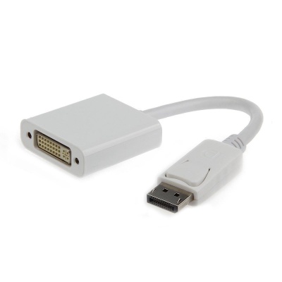 Переходник Cablexpert DisplayPort -> DVI Cablexpert A-DPM-DVIF-002-W 20M/29F, белый, пакет